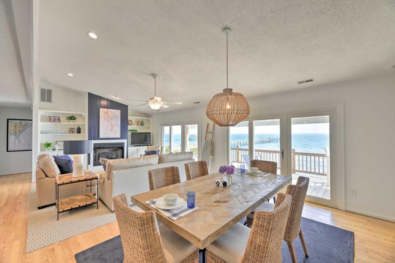 Waterfront Harkers Island Home Sunset View And Dock Exterior foto